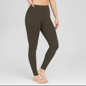 Spanx Assets Green Ponte High Waisted Leggings Large NWOT